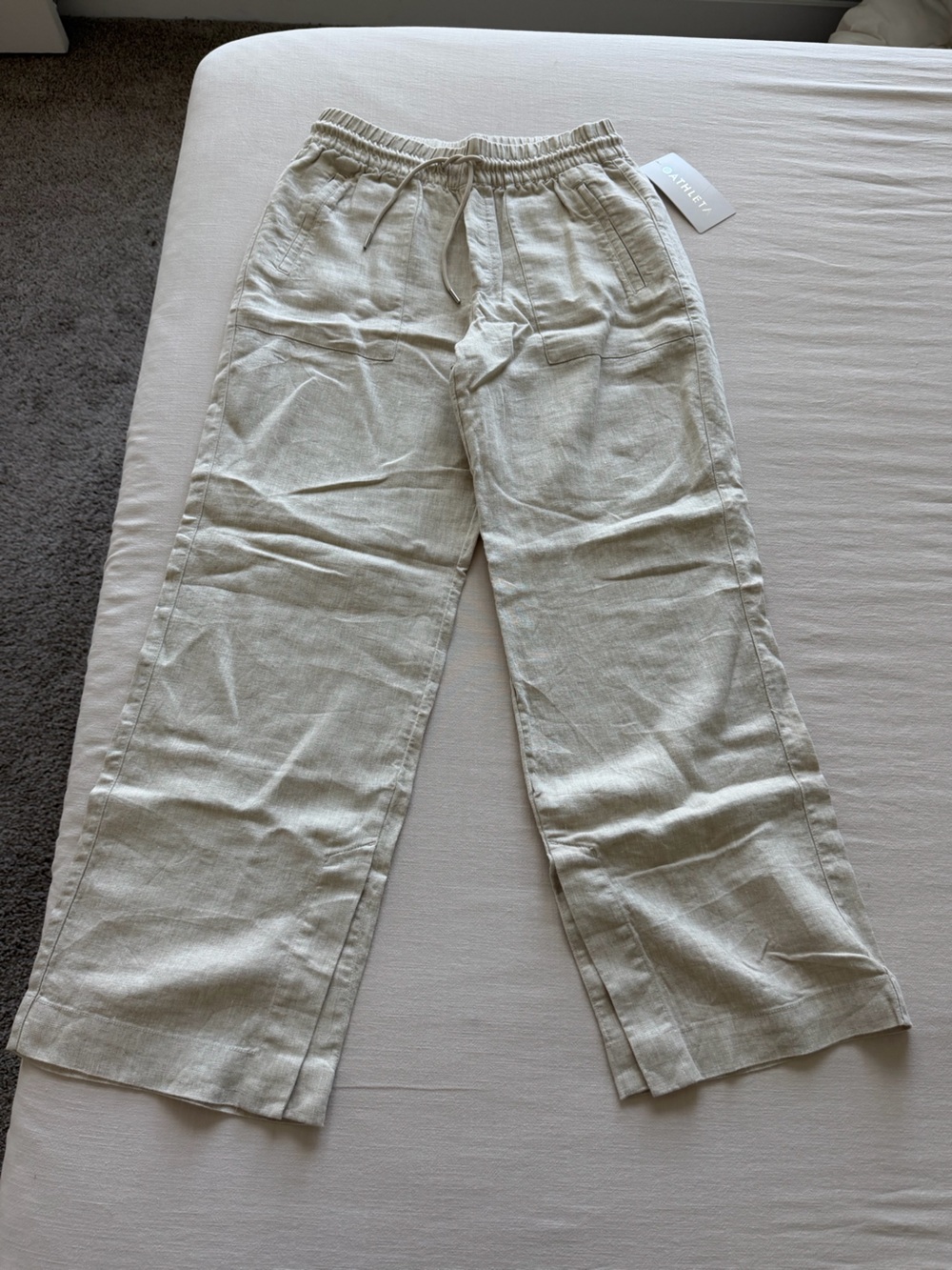 Athleta Light Beige Linen Pants
